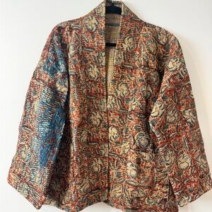 Kantha Quilt Reversible Multi-Color Women's Jacket - Bohemian Coat